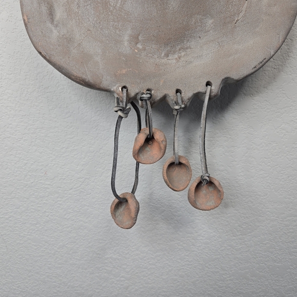 Vintage Ceramic Bag Wall Art, Medicine Bag Leather Straps Tribal Wall Art Rustic - Picture 10 of 12